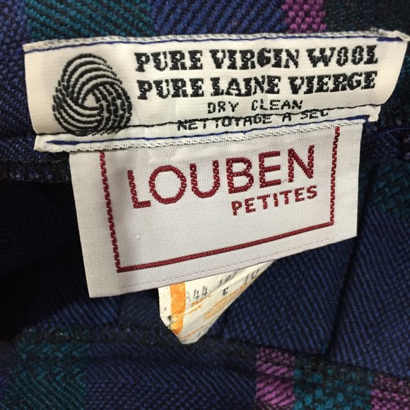 VINTAGE LOUBEN PLAID PLEATED WOOL SKIRTS SIZE 10P - Picture 6 of 6
